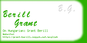 berill grant business card
